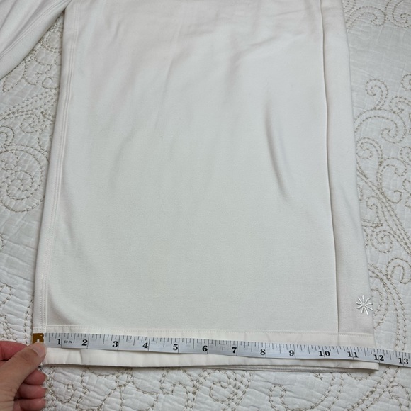 Athleta wide leg cropped cream white sweatpants - Picture 3 of 11